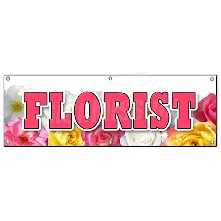 Signmission FLORIST BANNER SIGN roses flower shop arrangements delivery fresh plants B-72 Florist